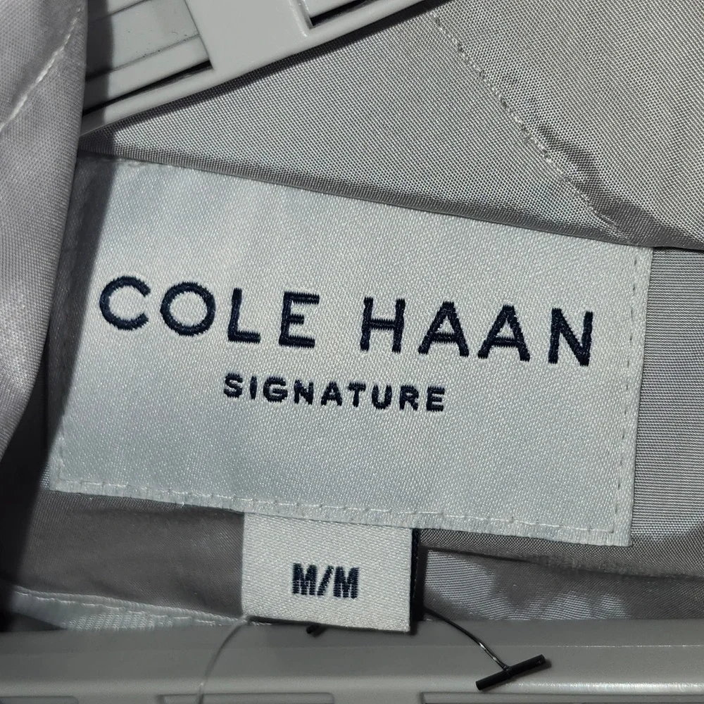 Cole Haan Signature Lightweight Hooded Jacket Gray Drawstring Utility Medium‎